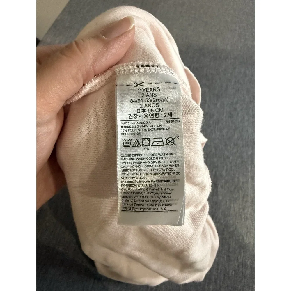 GAP Kids Girls Unicorn Terrycloth Hooded Romper Light Pink Sz 2T